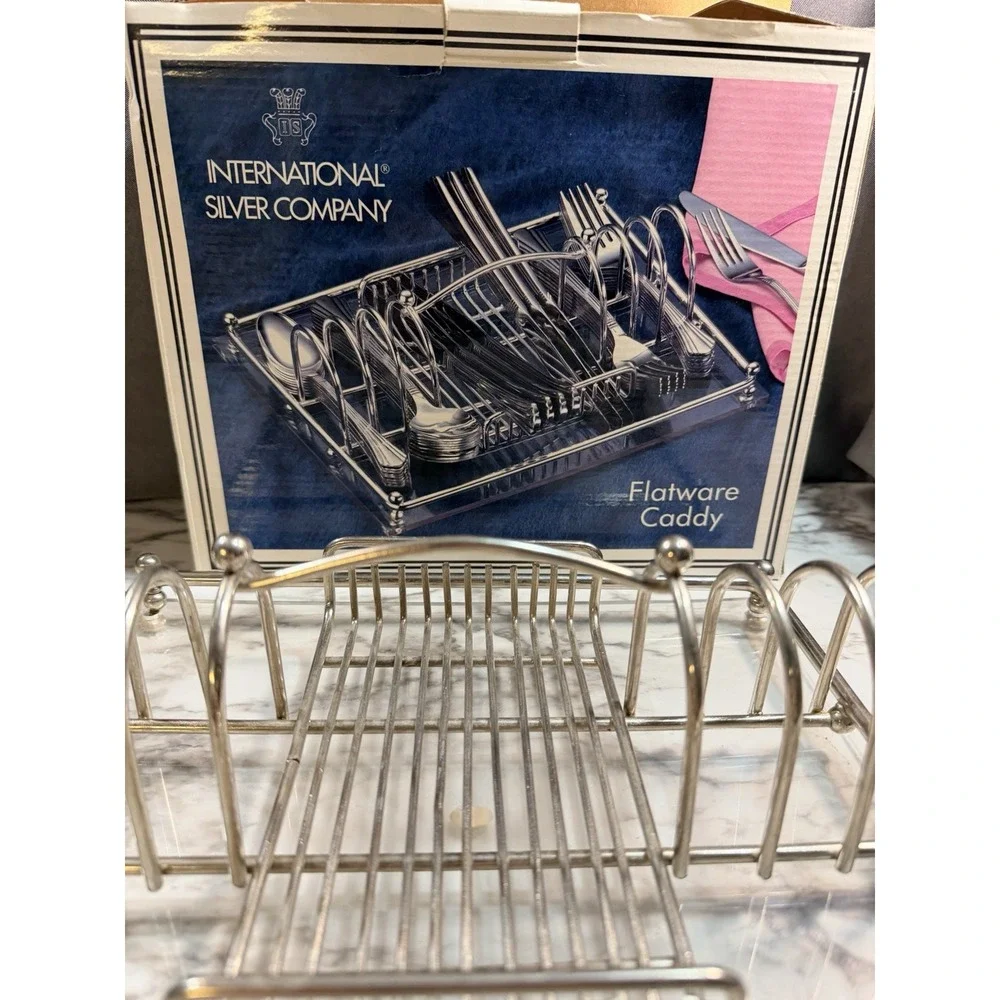 VTG International Silver Co. Silverware Buffet Caddy Holds Service for 12 (2592)